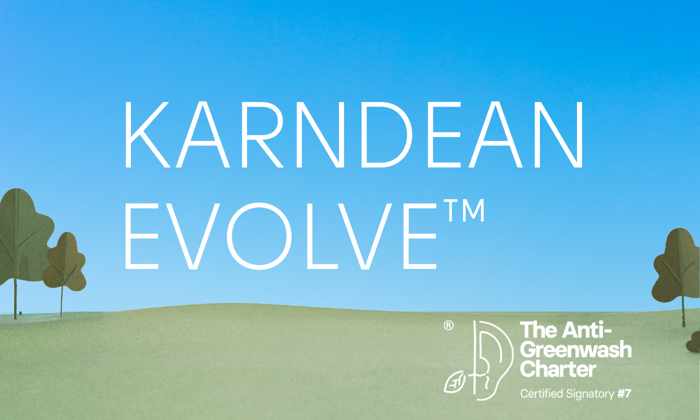 Karndean Evolve with the Anti-Greenwash Charter Certified Signatory #7 emblem