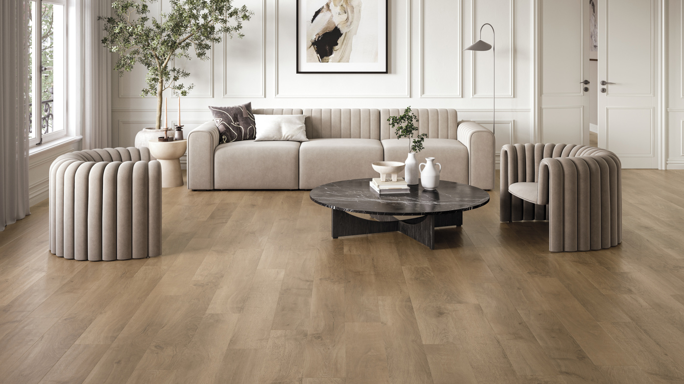Salon Oak floors in a living room