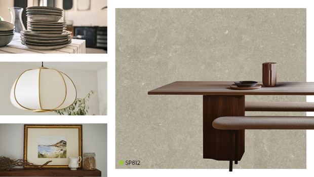 Dining room decor matching the Prana design aesthetic