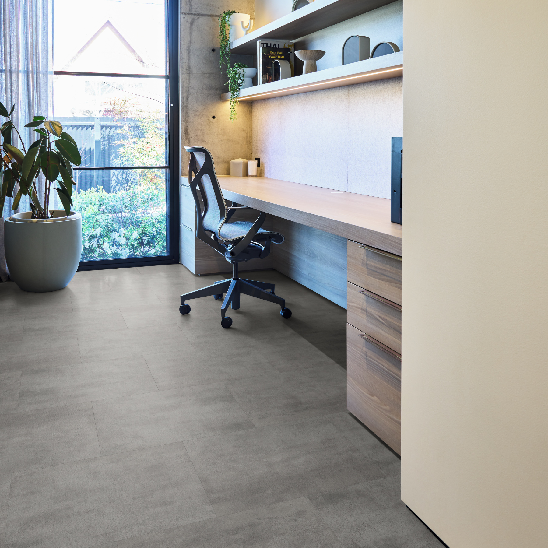 stone look vinyl flooring for home office