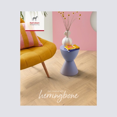 Photo of the thumbnail of our Herringbone LVT brochure