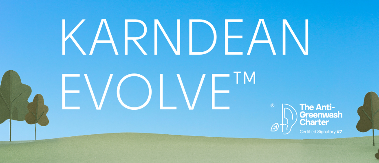 Karndean Evolve with the Anti-Greenwash Charter Certified Signatory #7 emblem