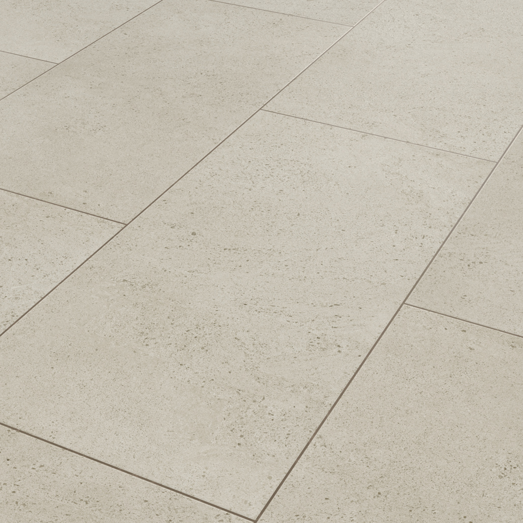 Art Select Caliza Classico light Grey LVT flooring from an angle