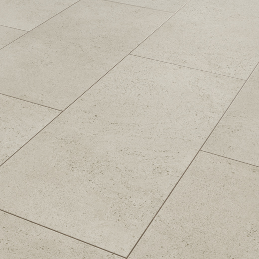 Art Select Caliza Classico light Grey LVT flooring from an angle