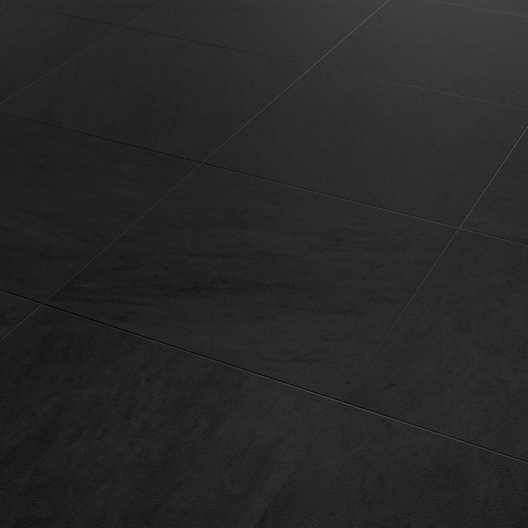 Corinthian Marble black lvt flooring laid at an angle