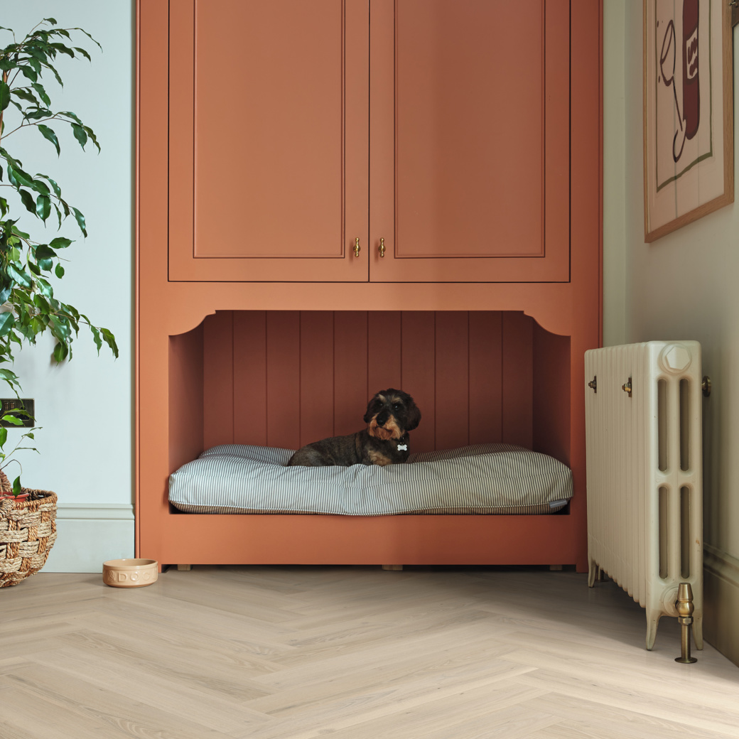 Norfolk Acacia light brown LVT flooring laid in a hallway