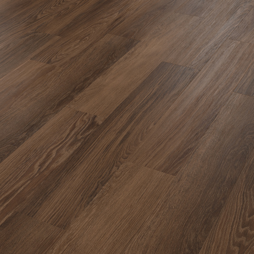 Nutmeg limed oak dark brown lvt flooring laid at an angle
